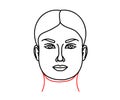 Woman`s face on a white background. Double chin. Vector
